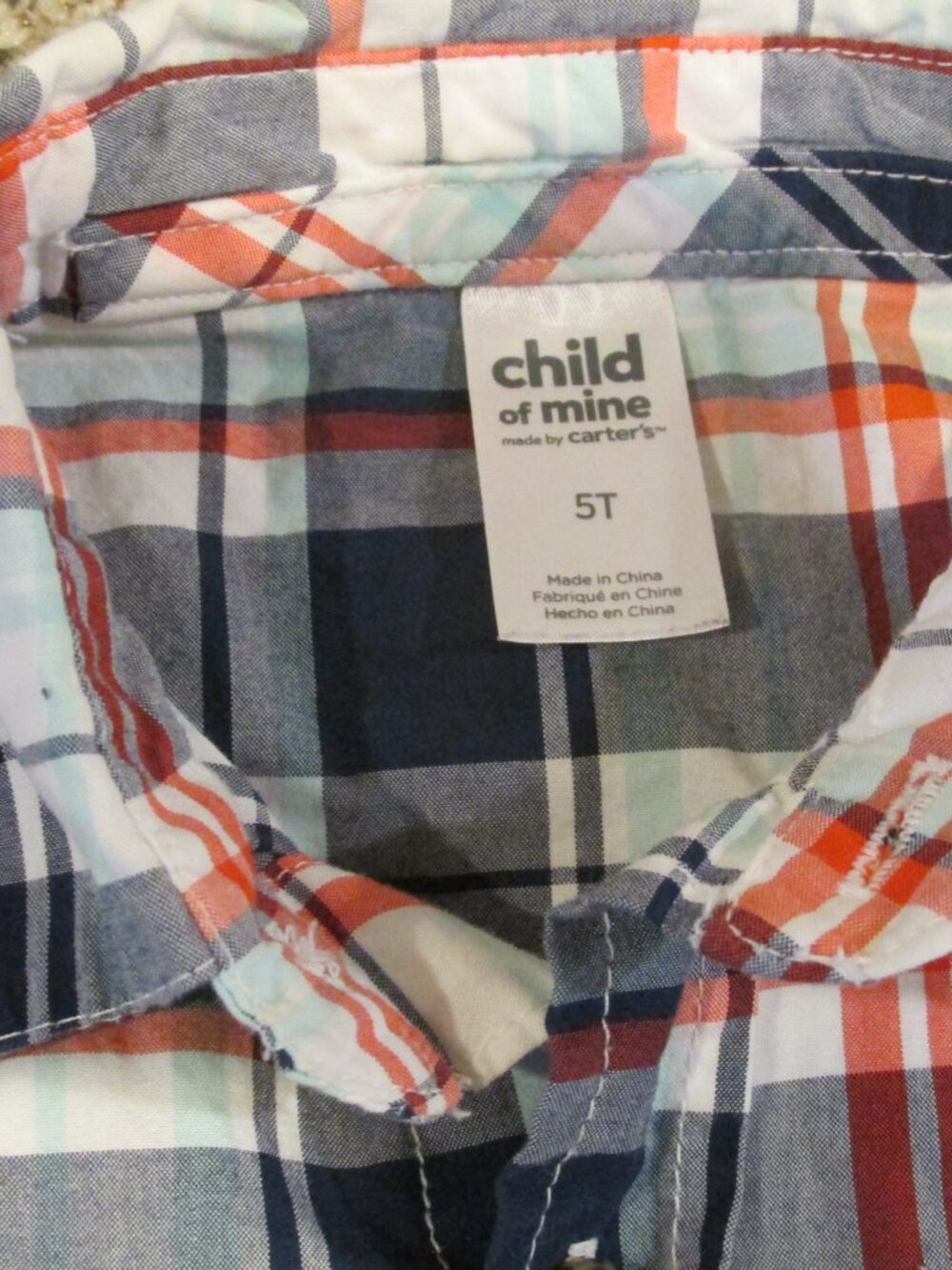 Child of Mine Carters Button Up Dress Shirt Boys 5T Blue White Short Sleeve Top - Picture 3 of 4